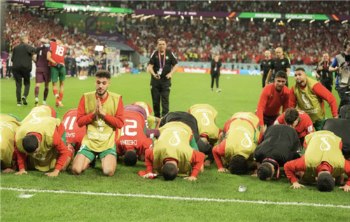 The Moroccan team in the FIFA World Cup, 2022. Photo via Middle East Monitor.