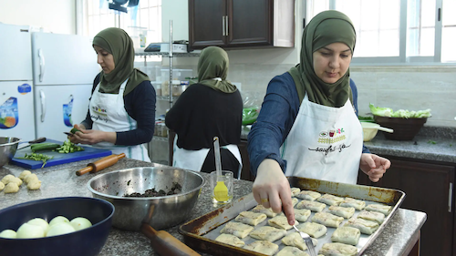A still from the documentary Soufra, which follows a group of women building a food truck business in the Burj El Barajneh refugee camp in Lebanon.